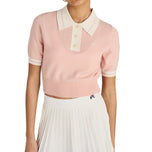 Malbon Women's Mikayla Knit Golf Polo Shirt - Dusty Rose