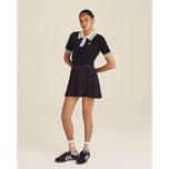 Malbon 女式 Mikayla 针织高尔夫 Polo 衫 - 黑色