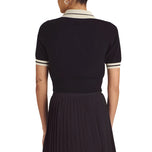 Malbon 女式 Mikayla 针织高尔夫 Polo 衫 - 黑色