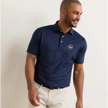 Peter Millar 纯色性能球衣高尔夫 Polo 衫 - 海军蓝