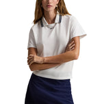 RLX Ralph Lauren 女式 Tour Pique 高尔夫 Polo 衫 - 陶瓷白