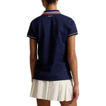 RLX Ralph Lauren Women's Tour Pique Golf Polo Shirt - Refined Navy/Ceramic White/Hot Pink
