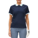 Rohnisch 女式罗纹高尔夫 Polo 衫 - 海军蓝