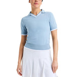 Rohnisch Women's Swing Knitted Golf Polo Shirt - Dove Blue