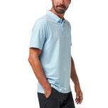Travis Mathew Heater Pro Golf Polo Shirt - Heather Dream Blue