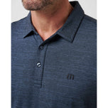 Travis Mathew Heater Pro Golf Polo Shirt - Vintage Indigo/Black