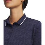 Under Armour Women's Drive Jacquard Golf Polo Shirt - Midnight Navy/White