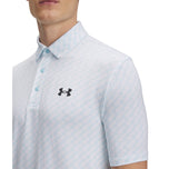 Under Armour Playoff 3.0 Printed Polo Golf Shirt - Stream/White