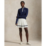 RLX RALPH LAUREN女子拉伸球衣四分之一扎套套 - 精制海军/白色