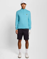 Lyle & Scott 四分之一拉链针织高尔夫毛衣 - 海蓝宝石蓝