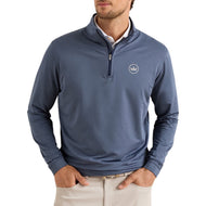 Peter Millar Perth 混色性能四分之一拉链 - 海军蓝