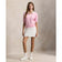 RLX Ralph Lauren 女式 2/48 棉混纺短袖针织高尔夫 Polo 衫 - 浅粉色/白色泼彩