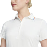 Puma Women's Cloudspun Tipped Golf Polo Shirt - White Glow/ Regal Blue