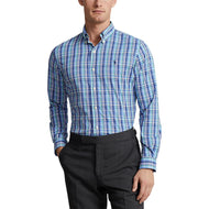 马球拉尔夫·劳伦（Polo Ralph Lauren）纽扣运动衬衫 - 蓝色/粉红色多