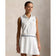 RLX Ralph Lauren Women's Sleeveless Tour Pique Golf Polo Shirt - Ceramic White/Blue Mist