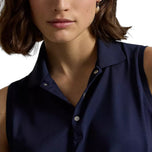 RLX Ralph Lauren 女式巡回表演无袖高尔夫 Polo 衫 - 精致海军蓝