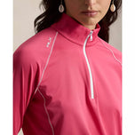 RLX Ralph Lauren 女式 UV 弹力球衣 1/4 拉链高尔夫套头衫 - 亮粉色