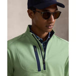 RLX Ralph Lauren Driver Luz Perf 球衣 1/4 拉链高尔夫中层 - 内陆绿色希瑟
