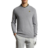 Lyle＆Scott Merino网格纹理v Neck jumper-卵石