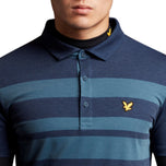 Lyle＆Scott轻巧的宽条纹Polo-海军