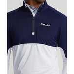 RLX RALPH LAUREN桃红色的气流球衣1/4 ZIP Midlayer-纯白/法国海军